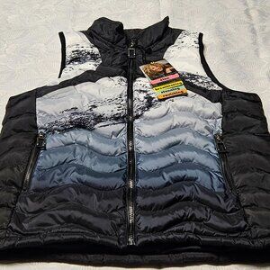 Designer~~Jamie Sadock~~Puffer Vest~~Black Ombre~~Full Zip~~Pockets~~Size L~~NWT